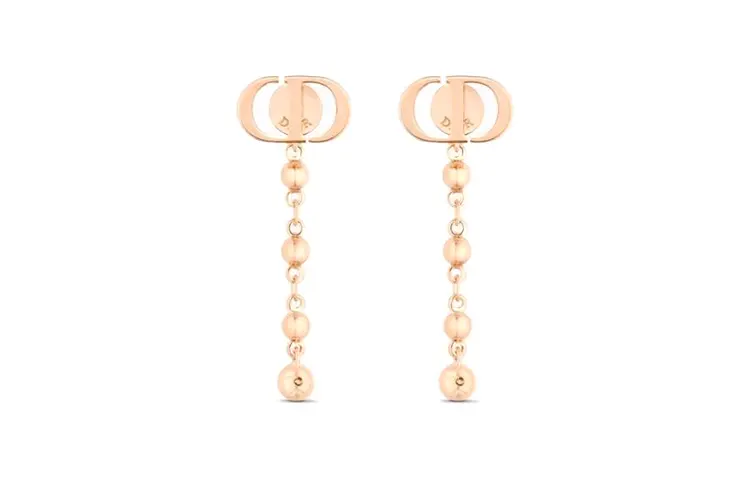DIOR Metal Earrings Women's Rose Gold