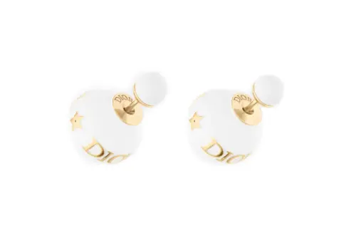 DIOR Stud Earrings Women's White