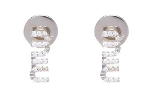 MIU MIU Logo-Crystal Embellished Earrings