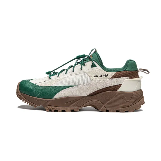 LINING Casual Shoes Men Low-Top Ecru/Pine Green/Brown