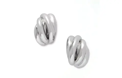 Balenciaga Brass Earrings Women's Silver