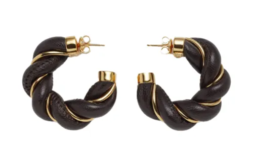 Bottega Veneta Interwoven Hoop Earrings