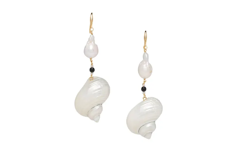PRADA Shell Drop Earrings