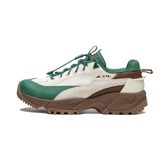 LINING Casual Shoes Women's Low-Top Ecru/Pine Green/Brown