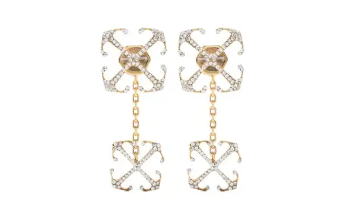 OFF-WHITE Embellished Logo Engraved Earrings