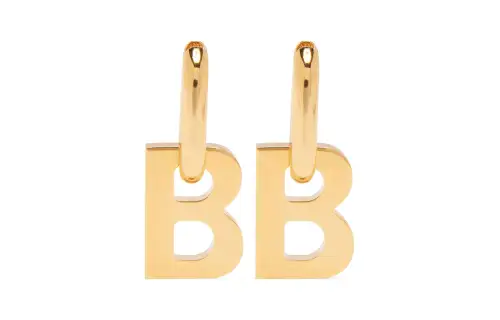Balenciaga Brass Earrings Women's Gold