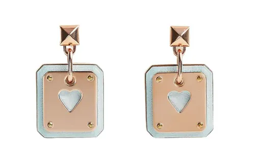 HERMES Earrings Women's Dusty Blue