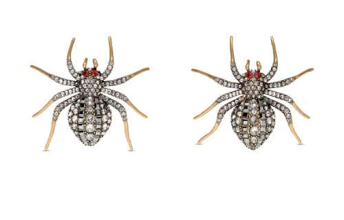Goth Spider cluster-stud earrings