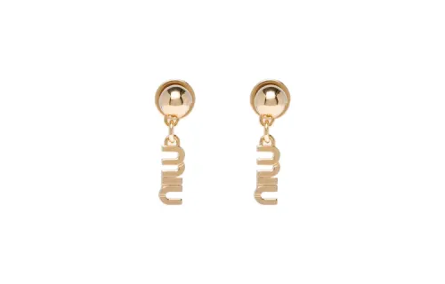 MIU MIU Metal Earrings Women's Gold