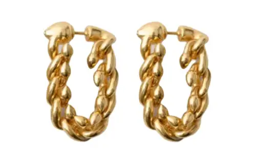 Burberry Silver Gilded Earrings Women's Gold