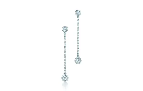 TIFFANY & CO. Sterling Silver, Diamond Earrings Women's Blue