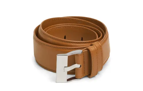 Bottega Veneta Solid Color Design, Pin Buckle Leather Belts Men's Brown Width 3.5CM