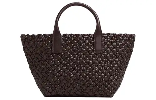 Bottega Veneta Lambskin Portable Crossbody Bag, Shoulder Bag Mini Women's Chocolate
