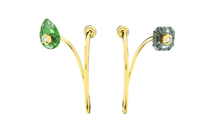Женские серьги Swarovski Numina (зеленые)