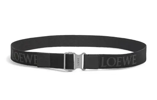 LOEWE Engraved With Logo, Smooth Buckle Belts Men's Black Width 4cm