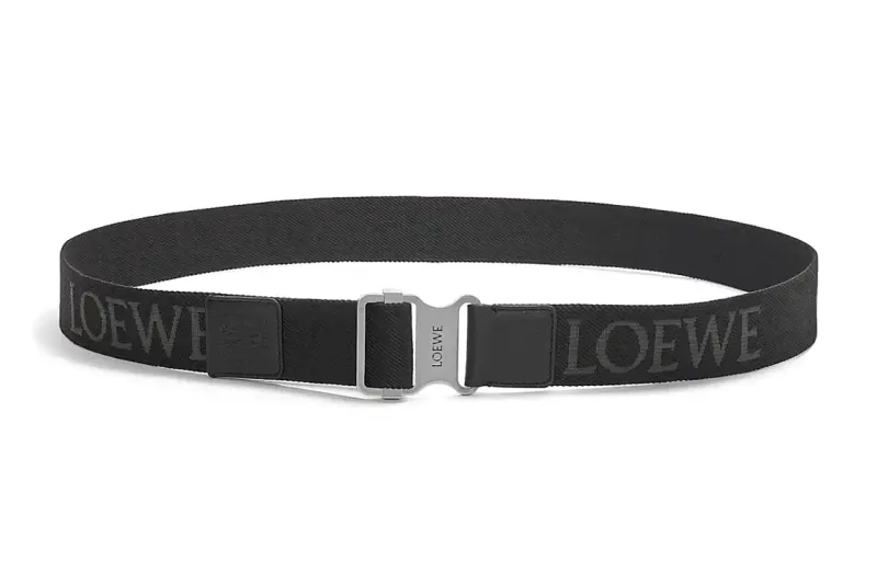 LOEWE Engraved With Logo, Smooth Buckle Belts Men's Black Width 4cm