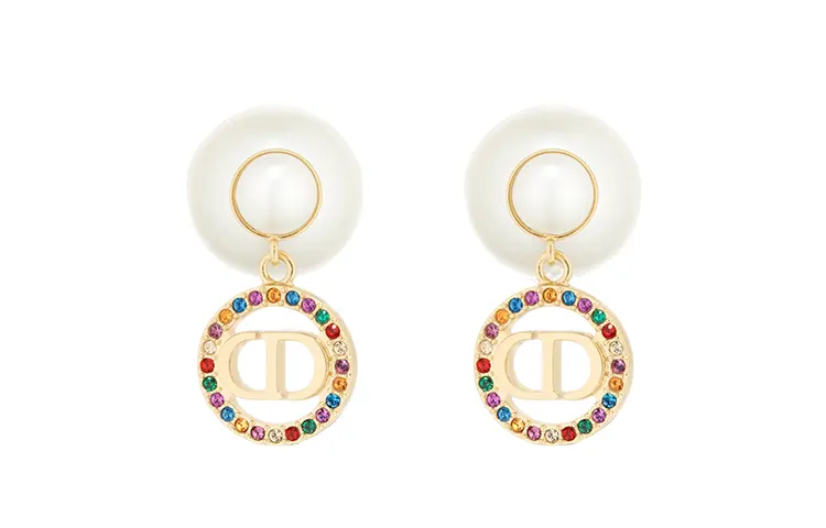 DIOR Resin Earrings Women's Gold