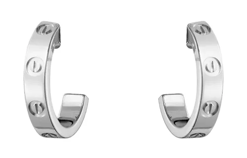 Cartier 2010s 18Kt White Gold Love Sm Earrings