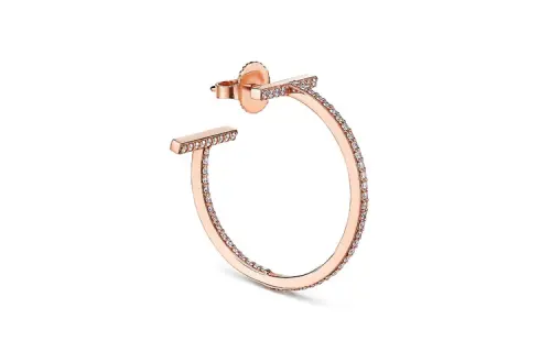 TIFFANY & CO. 18K Rose Gold, Diamond Earrings Unisex