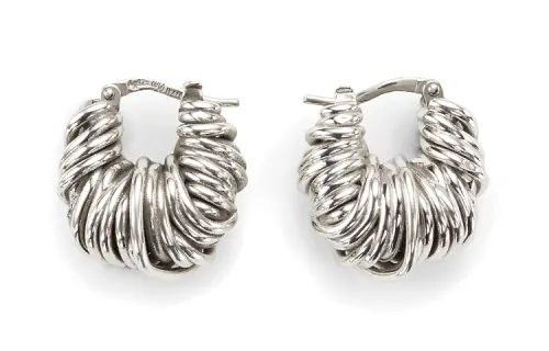 Bottega Veneta Tiffany Knot Earrings Women's Silver