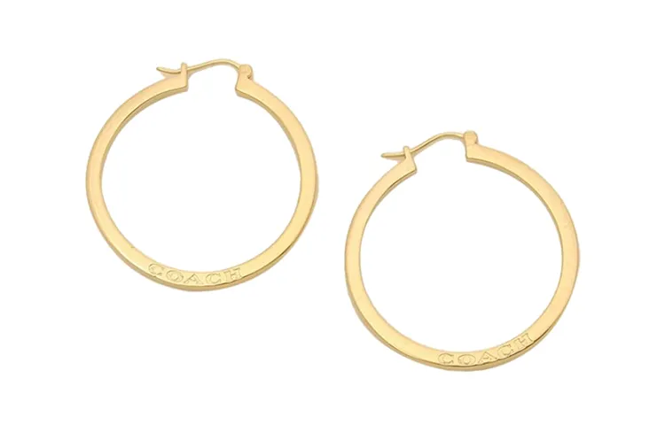 COACH Minimalist Style Earrings Women's Gold