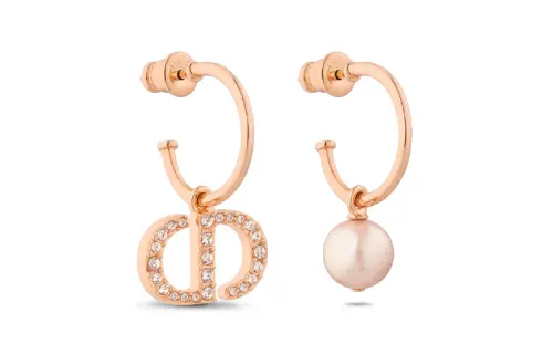 DIOR Hoop Earrings Women's Rose Gold