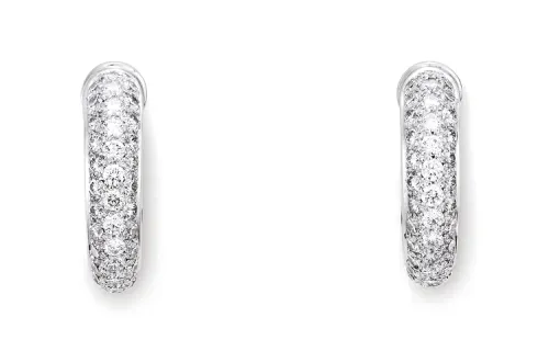 CARTIER Diamond Earrings Unisex White Gold