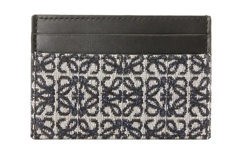 LOEWE Cow Leather Card Holder Card Holder Women's Marine Blue/Black