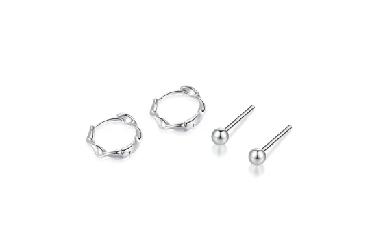 MISS TOOYA 999 Fine Silver Stud Earrings Women's