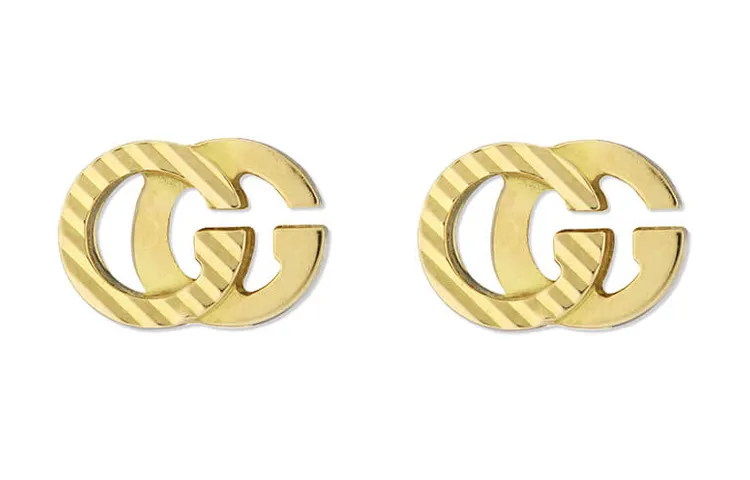 GUCCI 18K Gold Earrings Unisex Gold