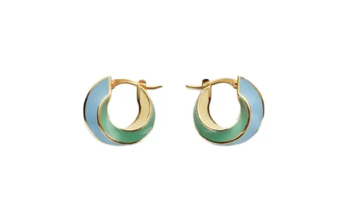 Bottega Veneta 18K Gold 925 Sterling Silver, Enamel Earrings Women's Multicolor