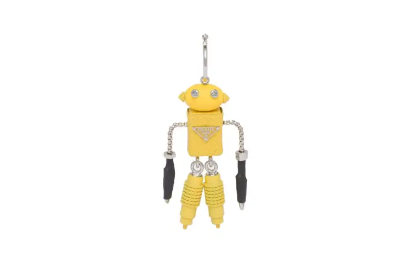 PRADA Saffiano Earrings Unisex Yellow