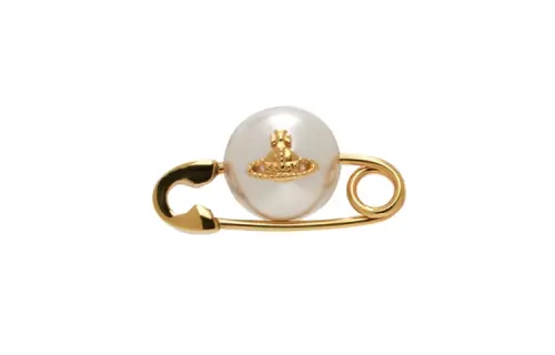 Vivienne Westwood Jordan brooch pearl decoration earrings brass artificial pearl hardware earrings women's gold