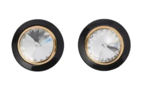 MIU MIU Artificial Faux Crystal, Resin, Glass, Metal Earrings Women's Gold