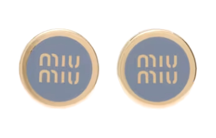 MIU MIU Миум слова стандартный Эмалевые серьги женский голубой