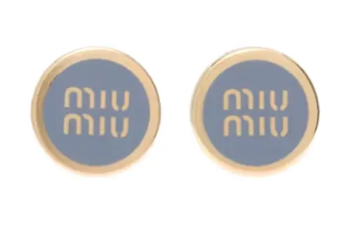 MIU MIU Miumiu, enamel, blue earrings