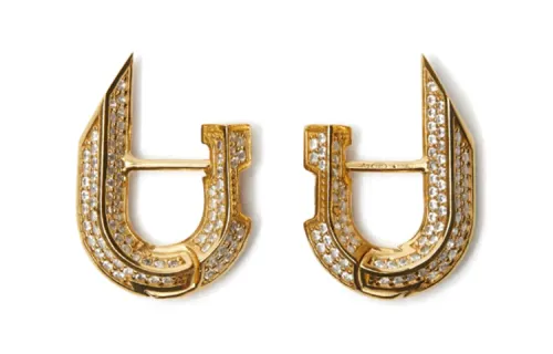 Burberry Hollow Spike hoop earrings