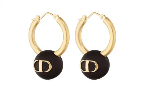 DIOR Earrings Women's Black/Gold