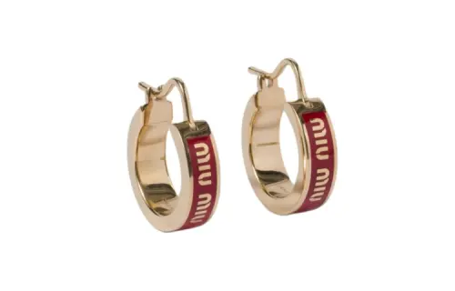 MIU MIU Enamel, Metal Earrings Women's Gold
