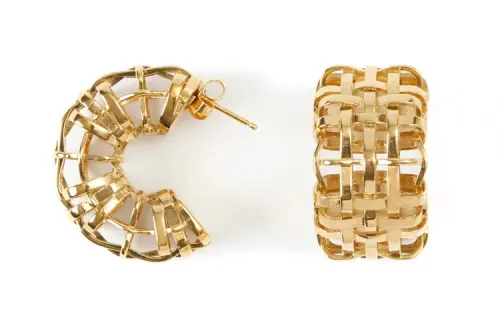 【Previous Season】interwoven-design hoop earrings