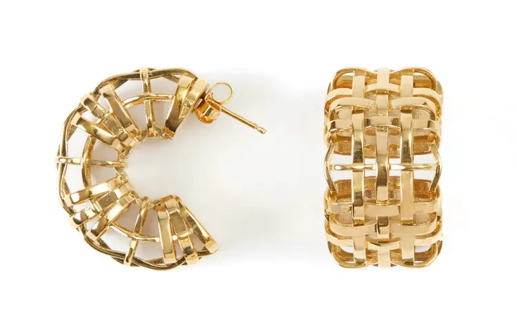 【Previous Season】interwoven-design hoop earrings