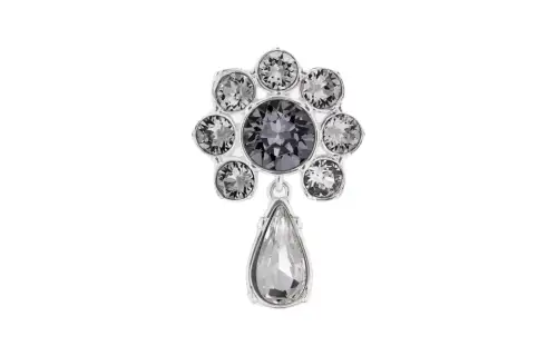 DIOR Faux Crystal, Brass Earrings Men's Silver