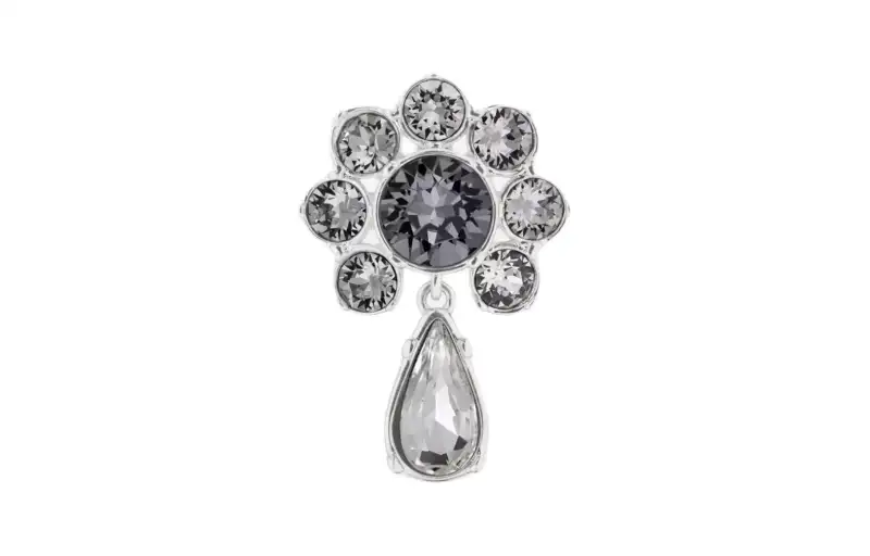 DIOR Faux Crystal, Brass Earrings Men's Silver