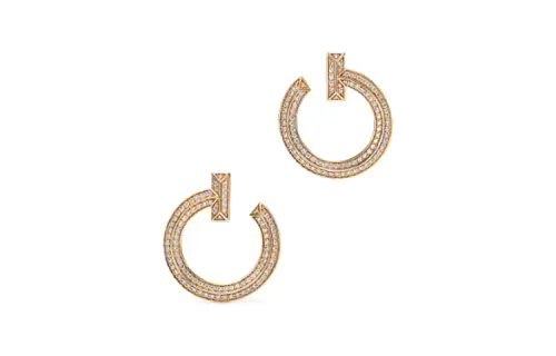 Tiffany & CO. 18K yellow gold diamond earrings