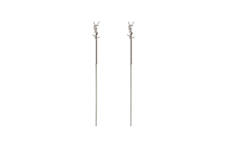 Женские серьги SAINT LAURENT (серебристые)
