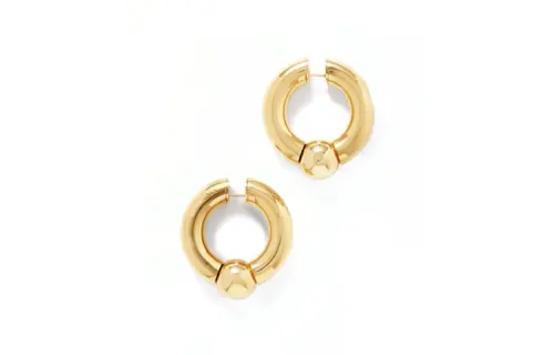 Balenciaga Brass Earrings Women's Gold