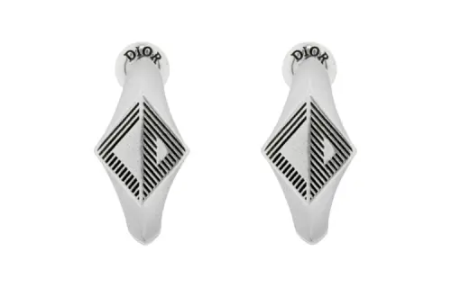 DIOR Homme Logo Engraved Earrings