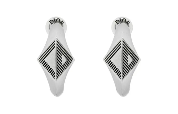 DIOR Homme Logo Engraved Earrings