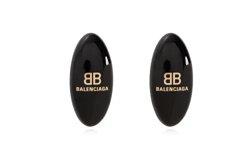 Balenciaga Resin, Brass Earrings Women's Black