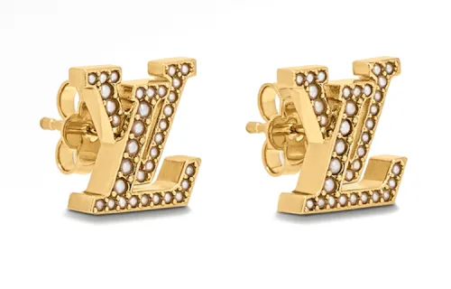 LOUIS VUITTON ICONIC Metal Earrings Women's Gold